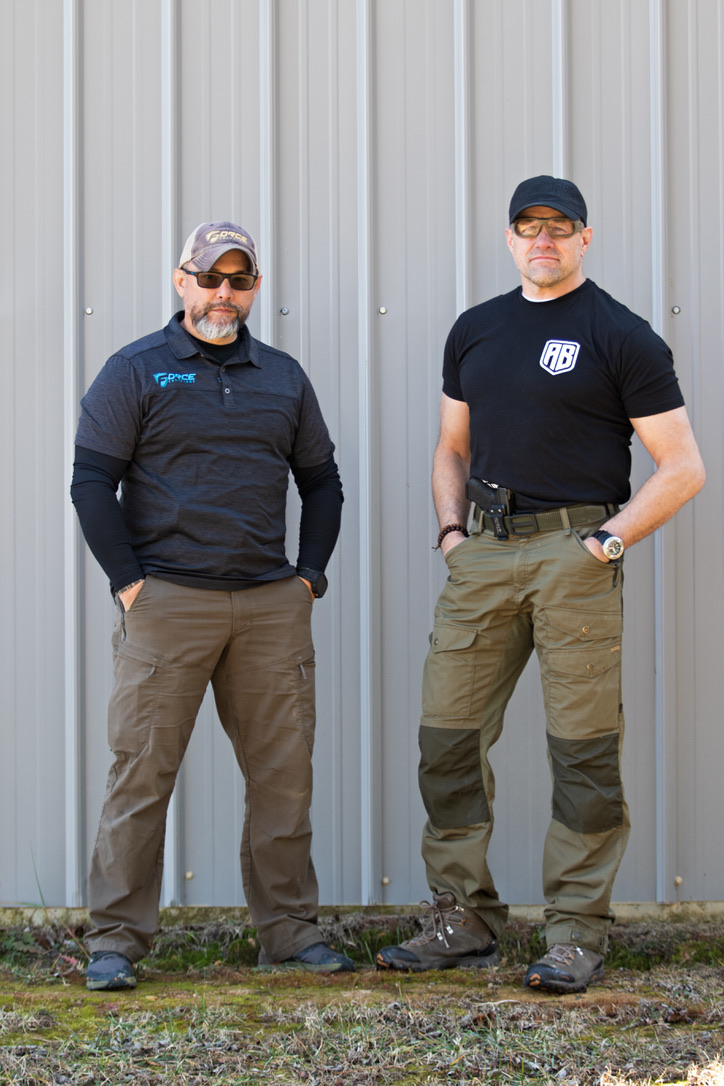 Sifu Alan Baker training firearms with Coach Dennis Rousseau