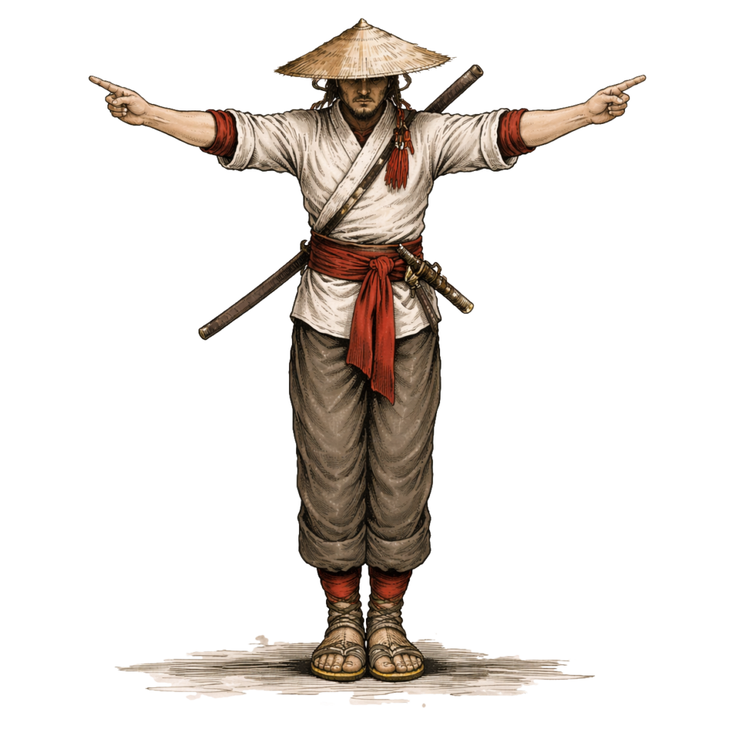 Warrior’s Path Longevity Blueprint illustration representing expansion, strength control, breath, diet, and mindset.