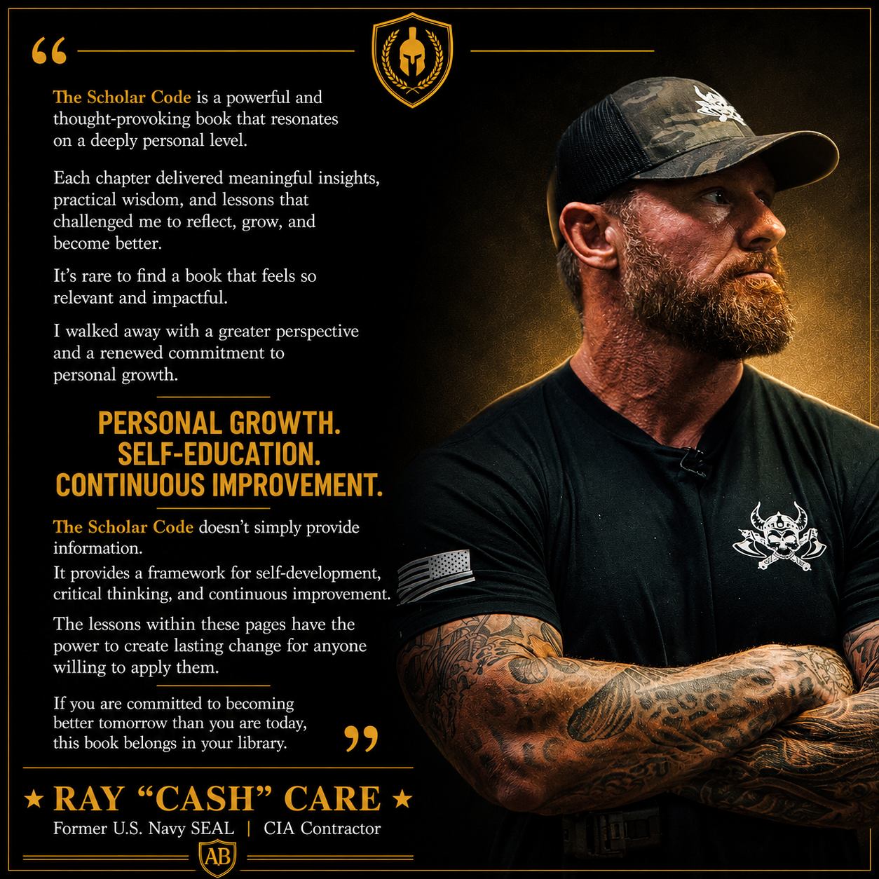The Scholar Code quote card from Ray