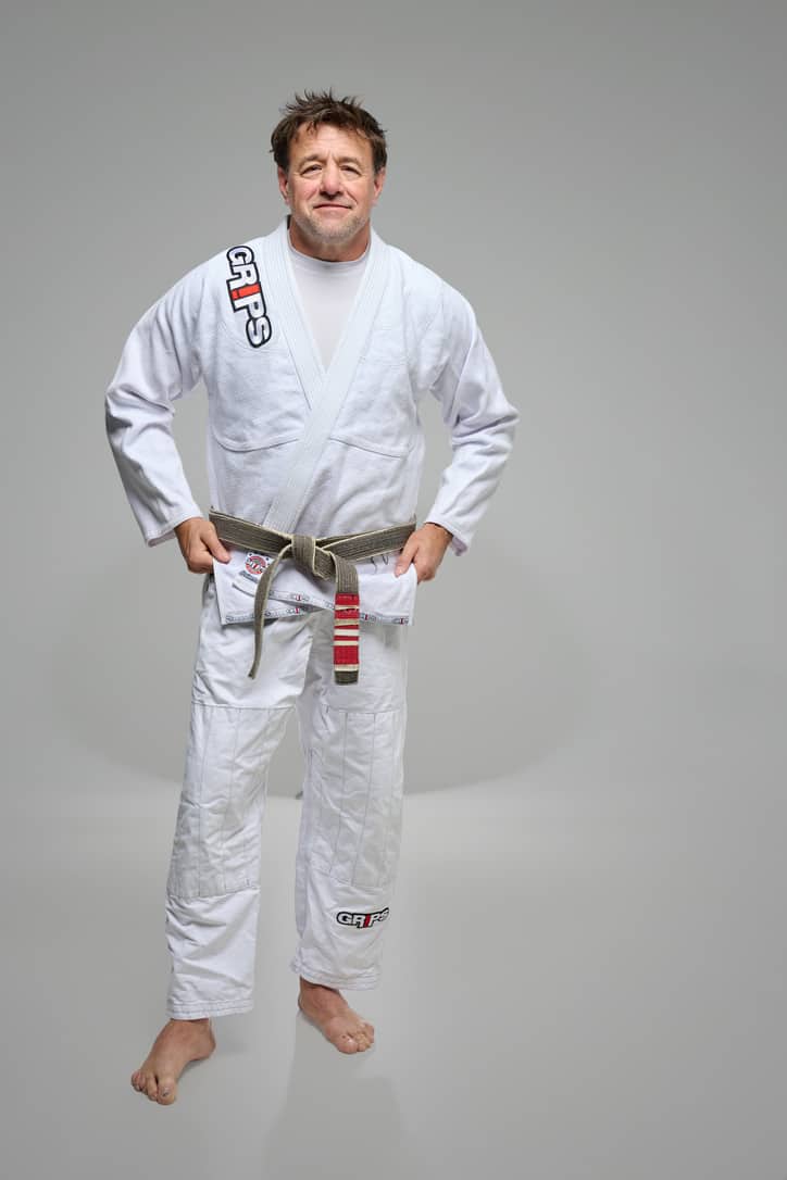 Alan Baker in a Brazilian Jiu-Jitsu gi
